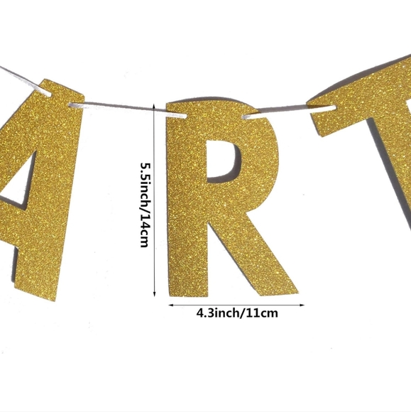 NIB Glitter Gold Alphabet Let's Party Banner for Bachelorette Party Decoration - Picture 5 of 7